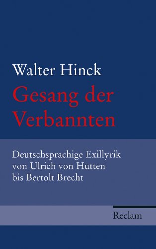 Gesang Der Verbannten Deutschsprachige Exillyrik Von Ulrich Von Hutten 