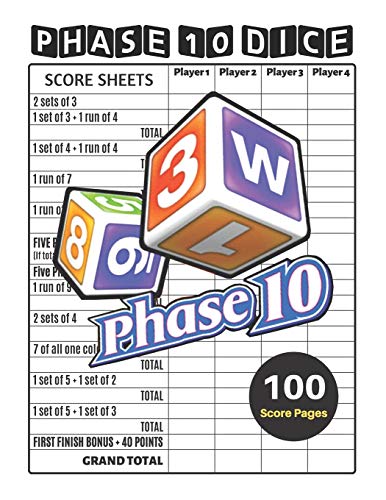 Phase 10 Score Sheets: V 1 Perfect 100 Phase Ten Score Sheets for Phase Phase 10 Score Sheets: V 1 Perfect 100 Phase Ten Score Sheets for Phase
