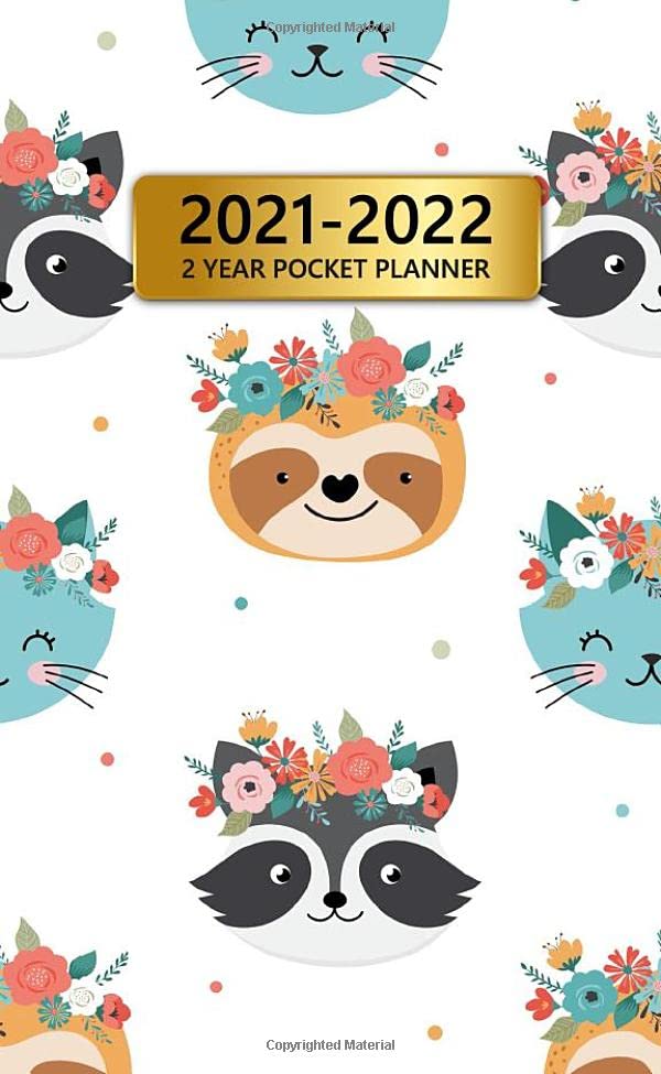 2021 2022 2 year pocket planner floral 24 month pocket size organizer