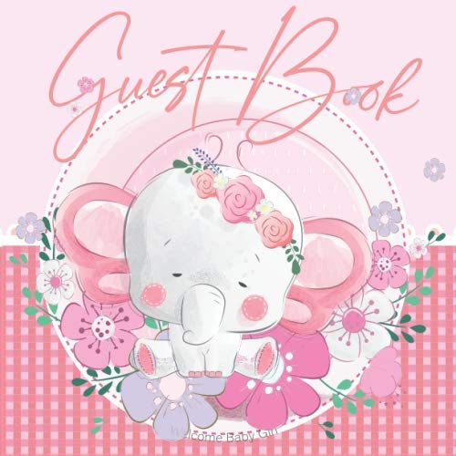 Baby Girl Guest Book Elephant Baby Shower Guest Book For