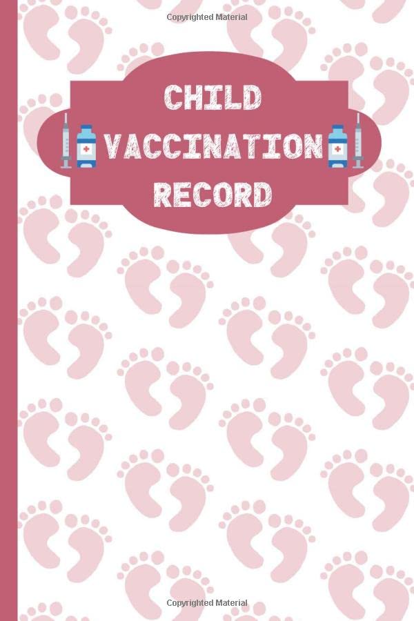 Child Vaccination Schedule Record Book For Baby Girls Children