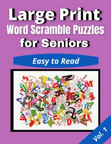 Large Print Word Scramble Puzzles for Seniors: Easy to Read Word ...