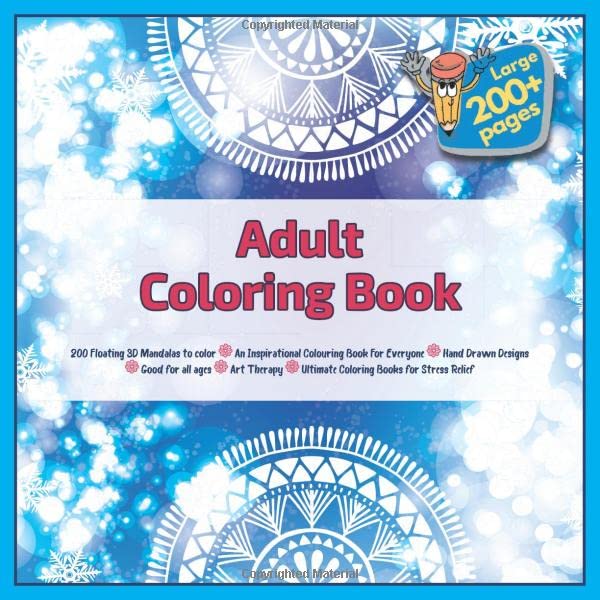 Adult Coloring Book 200 Floating 3D Mandalas to color - An ...