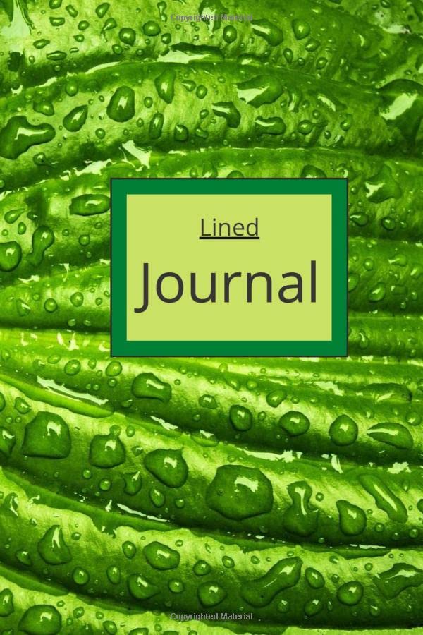 Lined Journal Green Leaf Themed Lined Journal, 6x9, 120 pages, Glossy