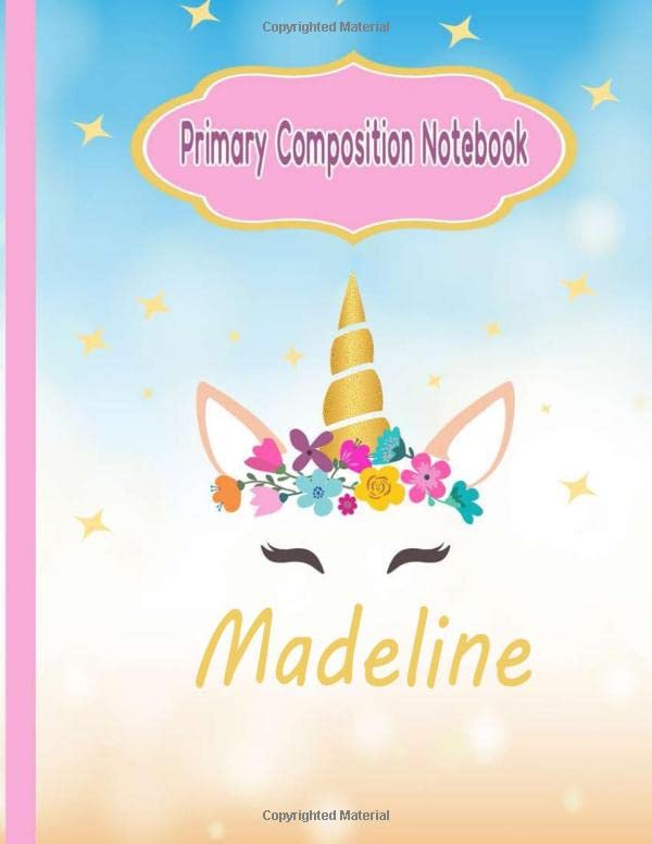 Madeline Unicorn Primary Composition Journal Grades K2 Story Paper