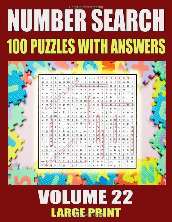 Number Search 100 Puzzles with Answers Volume 22 by Tina Taylor