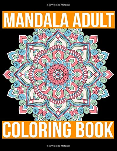 Mandala Adult Coloring Book: Mandalas Coloring Book Black Background ...