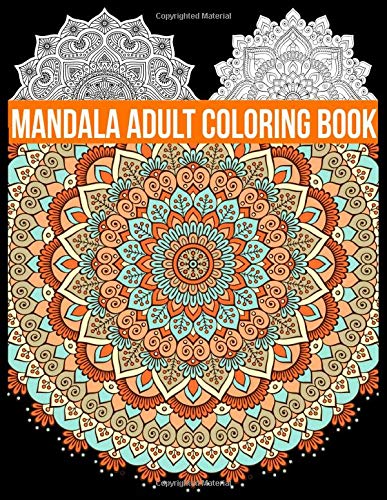 Mandala Adult Coloring Book: Mandalas Coloring Book Black Background ...