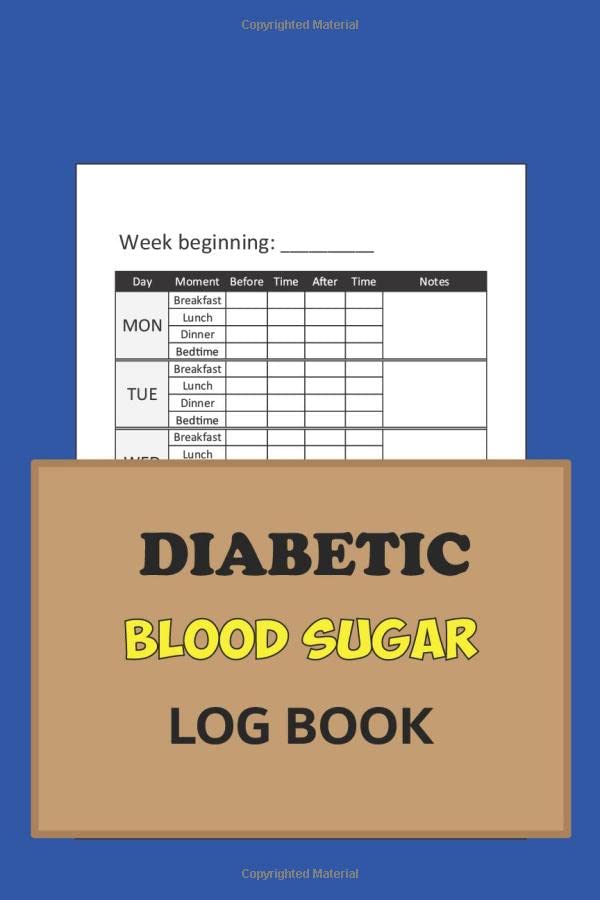 Diabetic Blood Sugar Log Book A 2Year Journal For Recording And