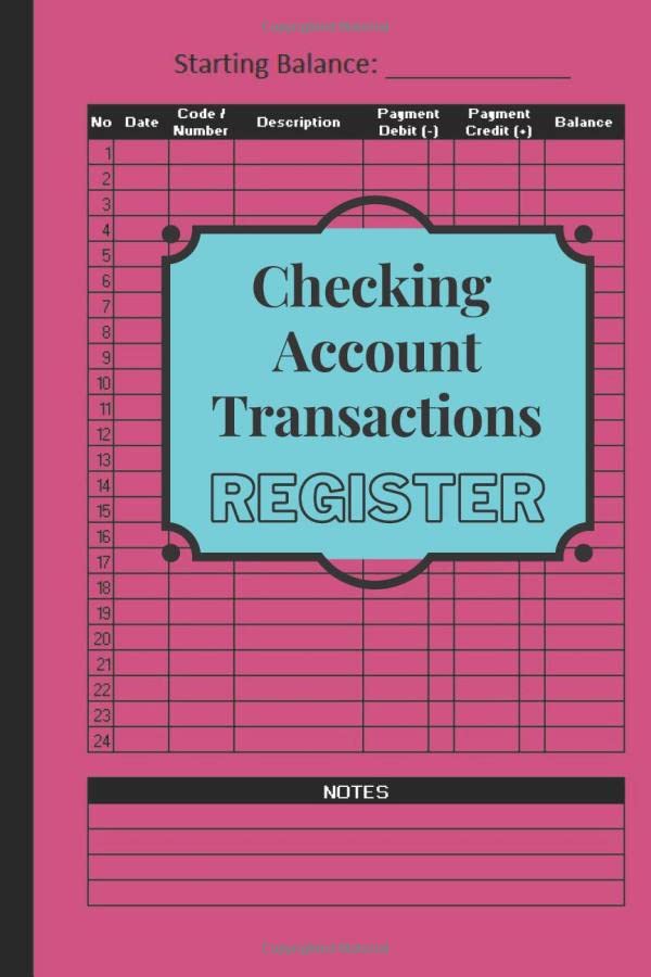 Checking Account Transactions Register Perfect gift for check and