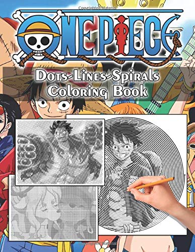 One Piece Dots Lines Spirals Coloring Book: One Piece Color Puzzle ...