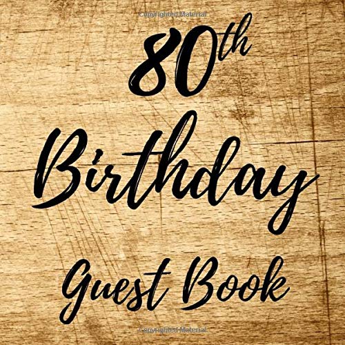 80th Birthday Guest Book Birthday Celebration Party, Keepsake Signing and Message Guest Book