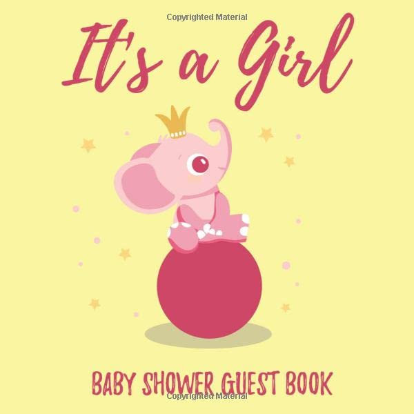 It's a Girl Baby Shower Guest Book Baby Shower Elephant Guest Book