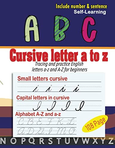 Cursive letter a to z: cursive handwriting workbook - Tracing and ...