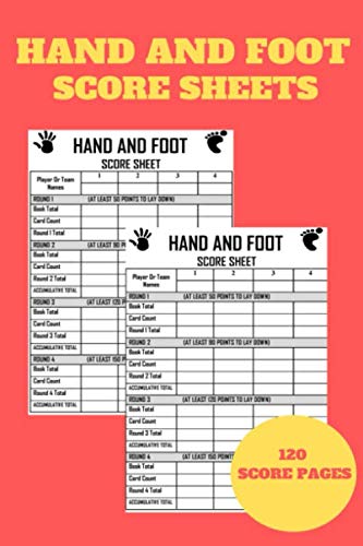 Hand And Foot Score Sheets: Hand and Foot Score Pad| Canasta Style Hand ...