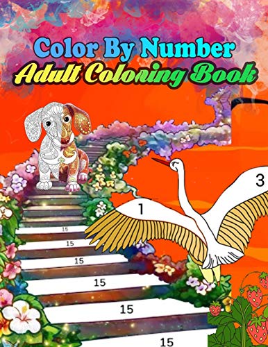 Color By Number Adult Coloring Book: Large Print Birds, Flowers ...