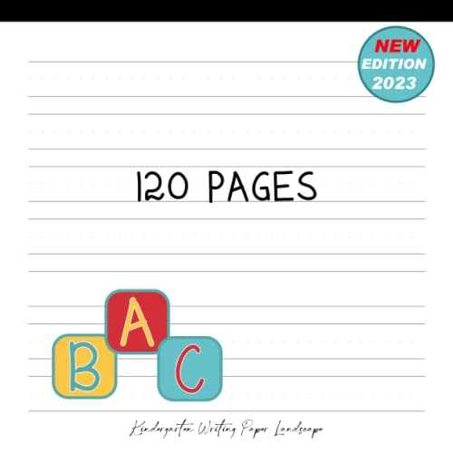 Kindergarten Writing Paper Landscape 120 Pages With Dotted Lines by