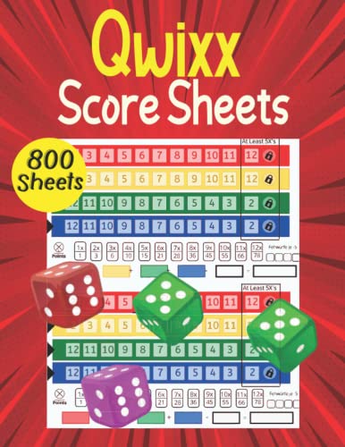 Qwixx Score Sheets: 800 score sheets for Qwixx board game - Qwixx score ...