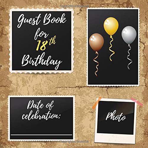 Guest Book For 18th Birthday 18th Birthday Celebration Party, Keepsake
