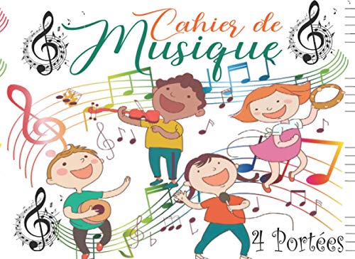 Page De Presentation Cahier De Musique Cahier de musique 4 portées: Cahier de partitions pour enfants avec
