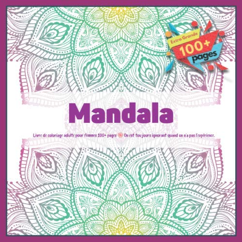 Livre Coloriage Mandala Adulte – 20x20 Cm, 32 Pages, Papier 100 G – Résistant à L'Eau – Spiralé