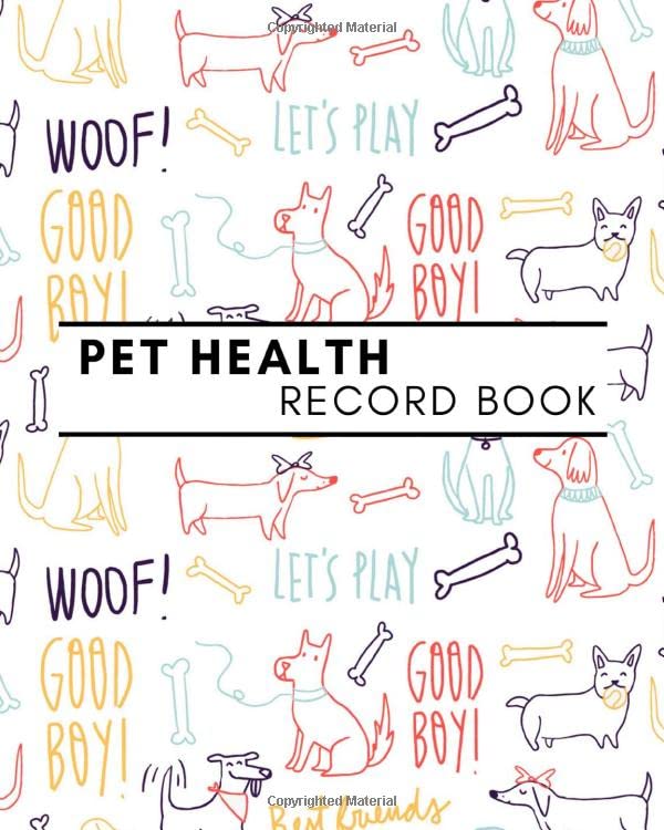 Pet Health Record Book Complete Pet Profile, Groomer & Veterinary Care