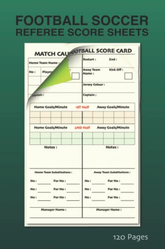 Football Soccer Referee Score Sheets: Referee's Football Score Card (60 ...
