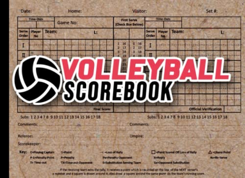 Volleyball Scorebook: Large Volleyball Scoresheet To Record And Track ...