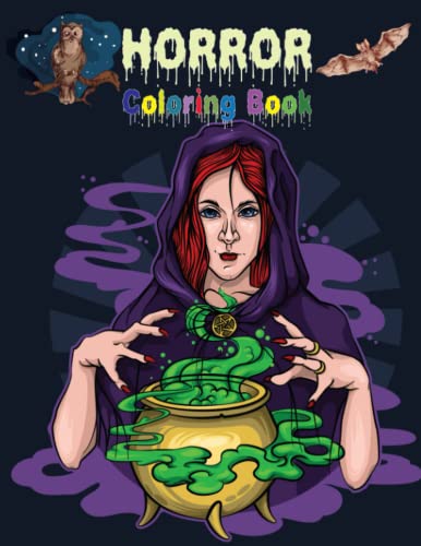 Horror Coloring Book: Horror Adult Coloring Book For Stress Relief And