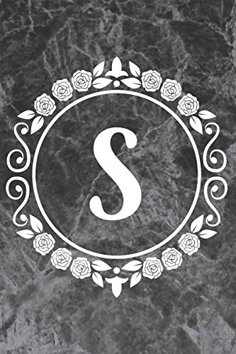S: Cute Floral Initial Monogram College Ruled Notebook | Pretty ...