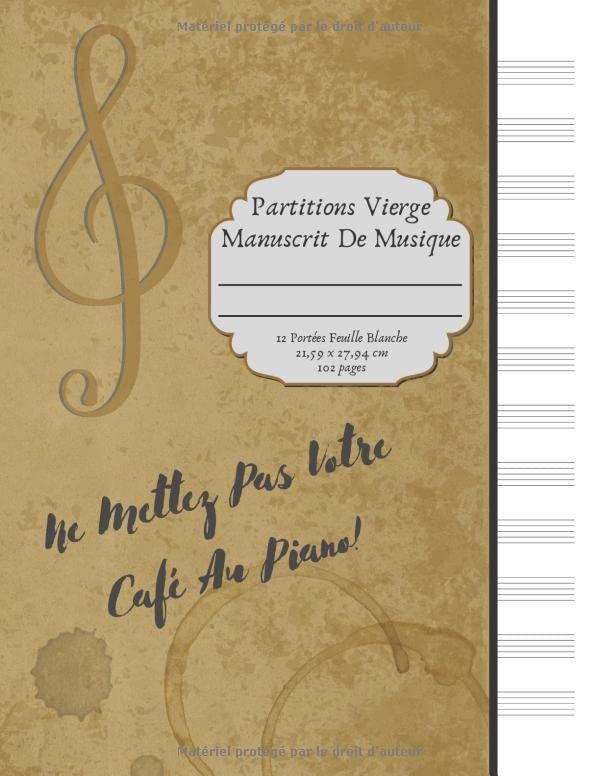 Cahier De Musique Silvine A4 - 100 Pages, 12 Portées Par Page, Pour Composition Et Pratique