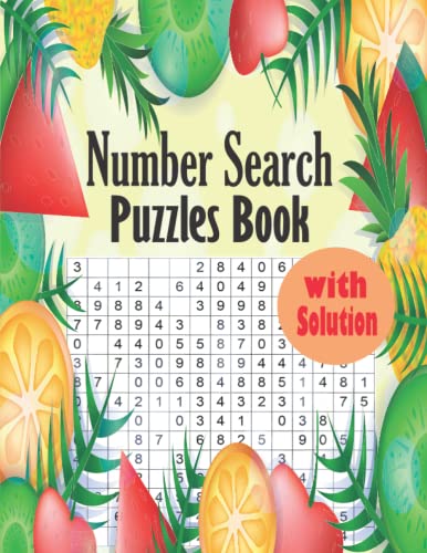 Number Search Puzzles Book with Solution: Large print number search ...