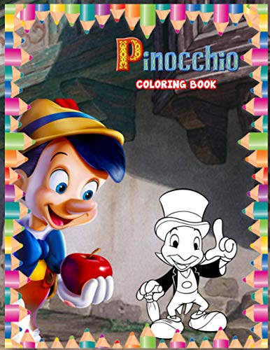 Pinocchio Coloring Book: 50+ Coloring Pages. Cute Character for Kids ...
