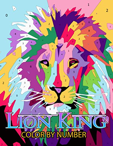 Lion King color by number: Simba Young Lion Cartoon Character
