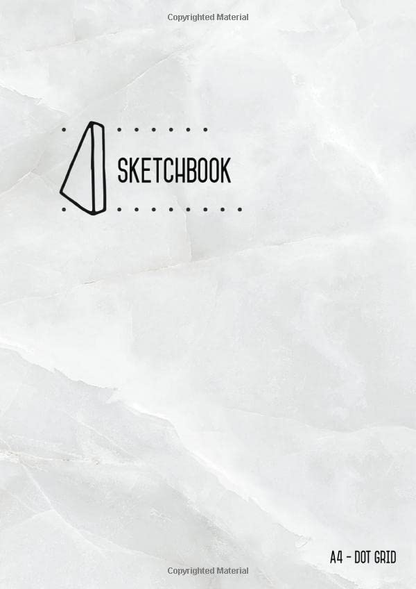 Dot Grid Sketchbook A4 Sketch Book Marble White for Drawing and