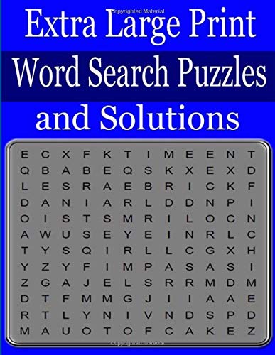 Extra Large Print Word Search Puzzles and Solutions: Full Page Seek and ...