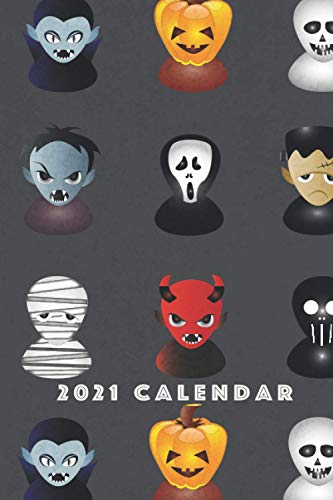 Calender 2021: Halloween Kalender 2021 / 2022, Moster, Hexe, Kürbis 