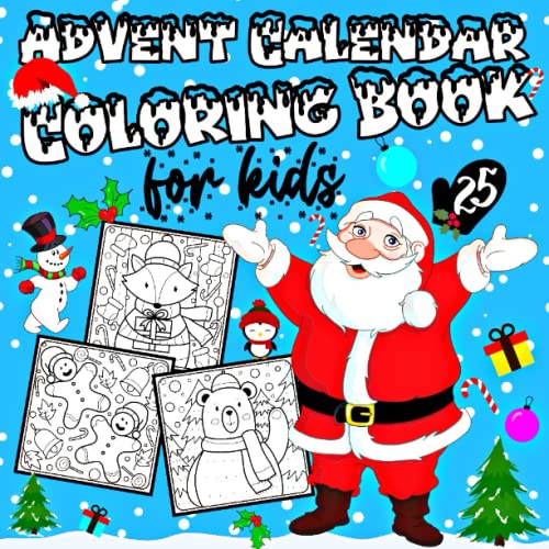 Advent Calendar Coloring Book for Kids Christmas Colouring Pages For