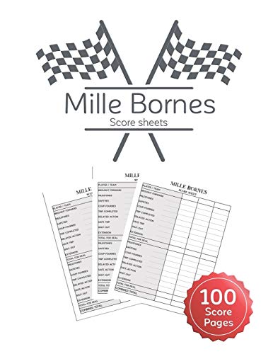 Mille Bornes Score sheet: Scoring Pad For Mille Bornes Players, Score ...