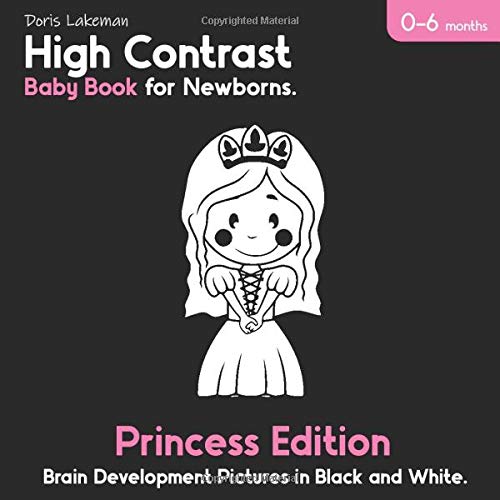High Contrast Baby Book for Newborn. Princess Edition. Brain