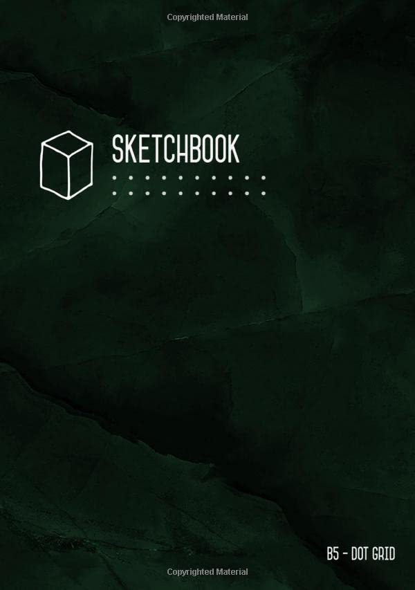 Dot Grid Sketchbook B5 Marble Green Black, Smart Design, Medium, Soft