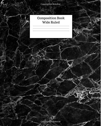 Composition Book: Composition Notebook: White And Black Marble Wide ...