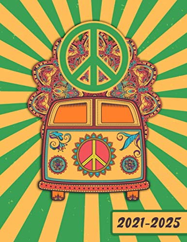 2021-2025: Hipster Monthly Planner, Organizer with Vision Boards, To Do