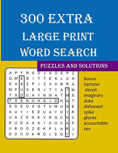 300 Extra Large Print Word Search Puzzles and Solutions: Brain ...