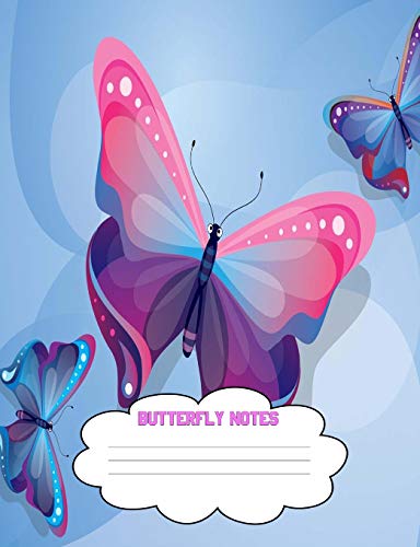 Butterfly Notes: Butterfly Composition Notebook 7.44" x 9.69" 100 Pages ...