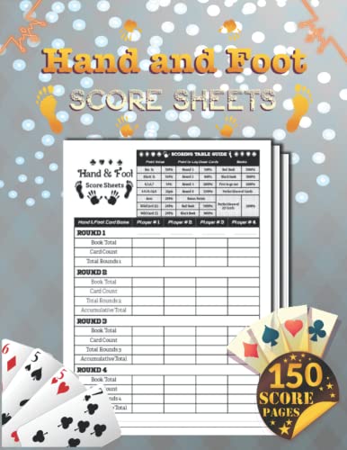 Hand And Foot Score Sheets: 150 Large Score Pads for Scorekeeping ...
