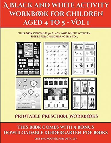 Printable Preschool Workbooks (A black and white activity workbook for ...