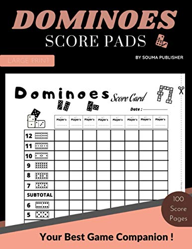 Dominoes Score Pads: 100 Scorekeeping to Easily Keep Track of All ...