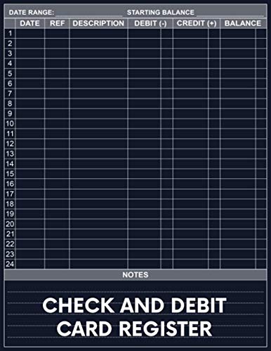 Check and Debit Card Register: Check Registers for Personal Checkbook ...