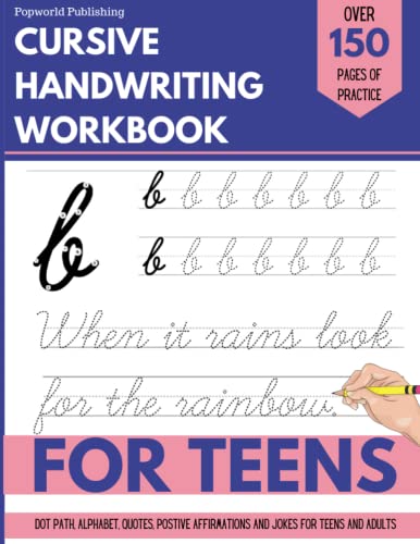 Cursive Handwriting Workbook for Teens: 3 in 1 Cursive Handwriting ...